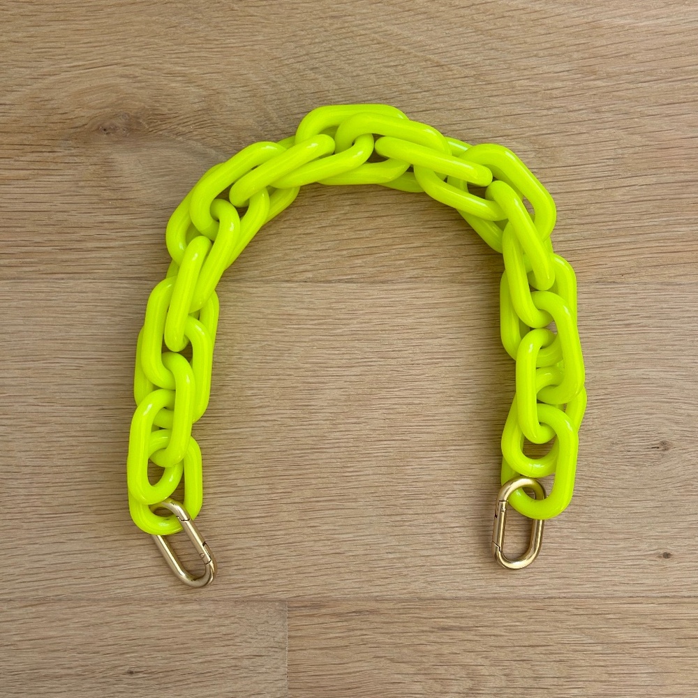Clare V Resin Shortie Strap Neon Yellow